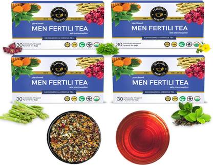 TEACURRY Fertility Tea for Men with Diet Chart - 120 Tea Bags | Helps in Improves Motility and Morphology, Weight Management, Skin Glow, Hair Health Assorted Herbal Tea Bags Pouch Price in TEACURRY Fertility Tea for Men with Diet Chart - 120 Tea Bags | Helps in Improves Motility and Morphology, Weight Management, Skin Glow, Hair Health Assorted Herbal Tea Bags Pouch Price in