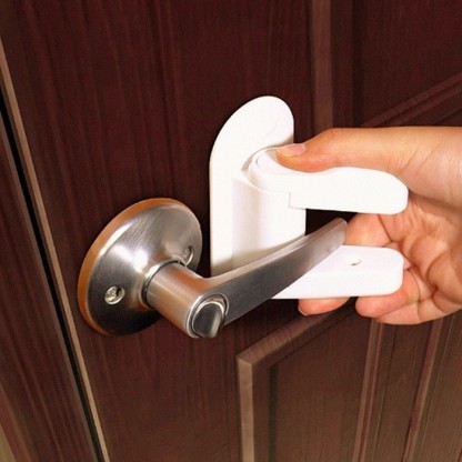 Child Safety Proof Door Lock Handle Lever White of Pack 3 