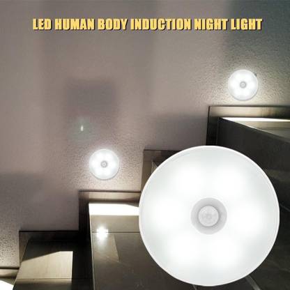 ZURU BUNCH LED Motion kitchen Cabinet Sensor Light Night Light Support USB Rechargeable Auto-Sensor Smart Human Body Induction Bedroom Magnet Wall Lamp For Stairs Cabinet Wardrobe Lights (PACK OF 1) Motion Sensor Light