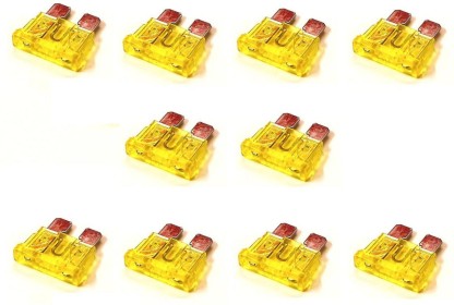 10pc 20 Amp Mini Fuse Yellow 20A 