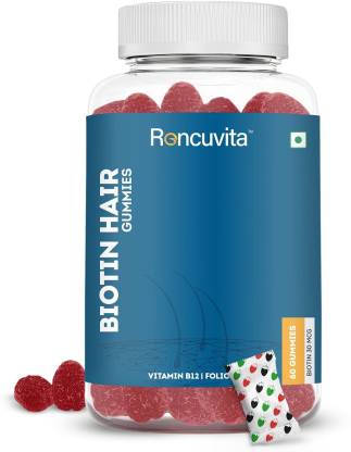 RONCUVITA Biotin Gummies for Hair, Skin and Nails- 30MCG with 60 Gummies.  Price in India - Buy RONCUVITA Biotin Gummies for Hair, Skin and Nails-  30MCG with 60 Gummies. online at 