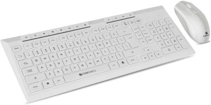 ZEBRONICS Zeb-Companion 109 Keyboard and Mouse Combo Wireless Desktop Keyboard  (White)