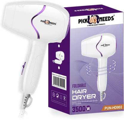 Pick Ur Needs Mini Professional & Powerful Portable Hair Dryer 3500W with  Foldable Hair Dryer - Pick Ur Needs : 
