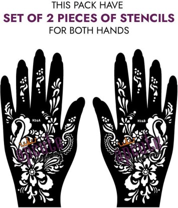 APCUTE Mehandi Henna Temperory Tattoo Design Stencils Sticker for Hand   Price in India Buy APCUTE Mehandi Henna Temperory Tattoo Design Stencils  Sticker for Hand Online In India Reviews Ratings  Features 