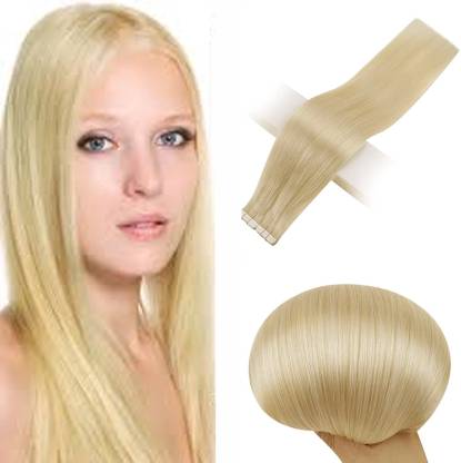 Ritzkart 24 Inch White Blonde Color 100% Human tape extension Tape in  Straight . Hair Extension Price in India - Buy Ritzkart 24 Inch White  Blonde Color 100% Human tape extension Tape