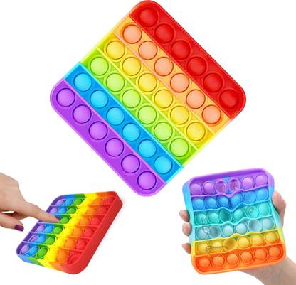 Zyozi Push Pop Bubble Fidget Sensory Toy For Autism Stress Anxiety Rainbow Square Price In India Buy Zyozi Push Pop Bubble Fidget Sensory Toy For Autism Stress Anxiety Rainbow Square Online