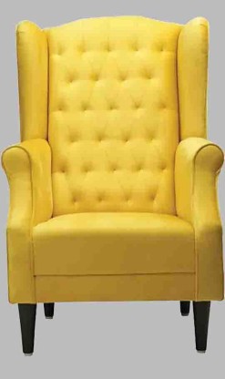 yellow tufted chair