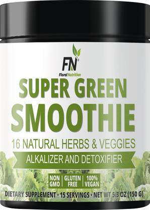 Floral Nutrition Green Smoothie with 17 Natural Herbs and ...