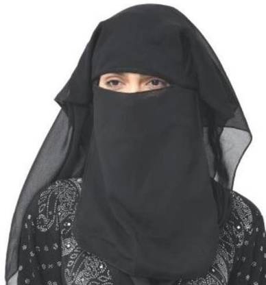 ARoohSa NAQAAB GEORGETTE BLACK 012 Georgette Burqa Price in India - Buy  ARoohSa NAQAAB GEORGETTE BLACK 012 Georgette Burqa online at Flipkart.com