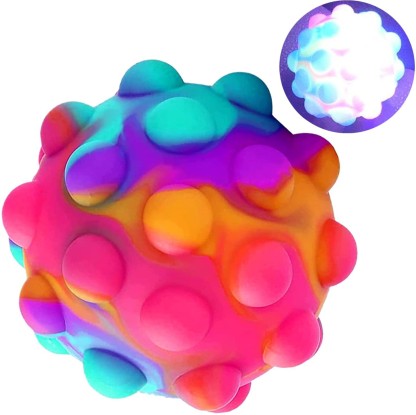 LOPSEN 2 Pack Pop Balls Fidget Toy,3D Pop Balls It Bubble Anti-Stressed Silicone Sensory Balls for Kids Toddlers Adults 