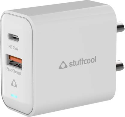 STUFFCOOL WCFLOW25-WHT 3 A Multiport Mobile Charger with Detachable Cable