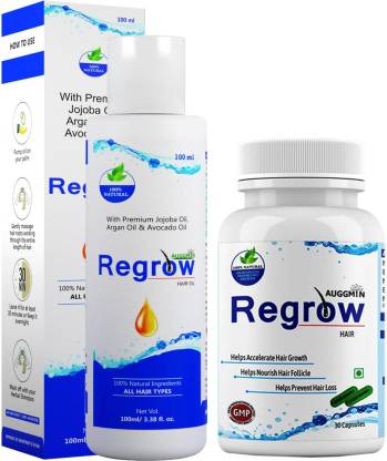 AUGGMIN Regrow Hair Oil and Hair Capsule Supplement for Men and Women -  Price in India, Buy AUGGMIN Regrow Hair Oil and Hair Capsule Supplement for  Men and Women Online In India,