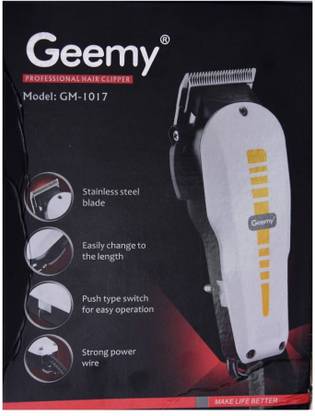 Gemmy Hair Cutting Trimmer Gm 1017 Runtime 0 Min Trimmer For Men Trimmer 0 Min Runtime 4 Length Settings Price In India Buy Gemmy Hair Cutting Trimmer Gm 1017 Runtime 0 Min Trimmer