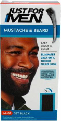 JUST FOR MEN Beard & Mustache For Gray Hair Color with Brush applicator- M60 , Jet Black M60 - Price in India, Buy JUST FOR MEN Beard & Mustache For Gray Hair JUST FOR MEN Beard & Mustache For Gray Hair Color with Brush applicator- M60 , Jet Black M60 - Price in India, Buy JUST FOR MEN Beard & Mustache For Gray Hair