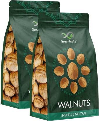 GreenFinity California Inshell Walnuts | Pack of 2 | 500g Each Walnuts  (2 x 0.5 kg)