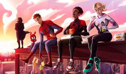 Movie Spider Man Into The Spider Verse Miles Morales Spider Gwen Matte