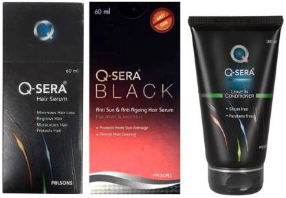 Q-SERA Palsons Hair Serum-60ml & Black Hair Serum (60ml) & Leave in  Conditioner (100ml) - Price in India, Buy Q-SERA Palsons Hair Serum-60ml &  Black Hair Serum (60ml) & Leave in Conditioner (
