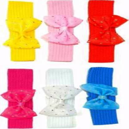 Shona Fashion Creation fancy multicolor headband soft hair headband new born baby girls kids hairband headbands elastic hair accessories set 6 pcs Head Band (Multicolor) Head Band