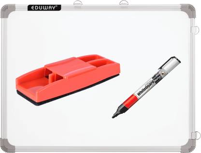 Eduway Non Magnetic Melamine Non Magnetic Whiteboard 2X2 ft.With 1 Marker & 1 Non Magnetic Duster Whiteboards and Duster Combos