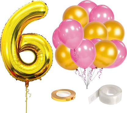 Zyozi 16 Inch Number 6 Foil Balloons With Balloons Ribbon And Glue Dot Pack Of 28 Price In India Buy Zyozi 16 Inch Number 6 Foil Balloons With Balloons Ribbon And Glue Dot Pack Of