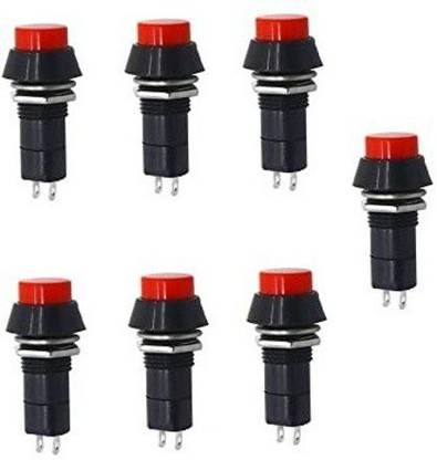 atekt On/Off 2 pin Self-Locking Latching Push Button Switch pack of 7 ...