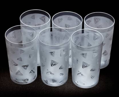 BELLERBIRD (Pack of 6) (Pack of 6) Premium Quality Unbreakable Diamond Design Drinking Glass Glass Set (255 ml, Plastic) Glass Set Water/Juice Glass  (300 ml, Plastic, Clear) at Rs. 169