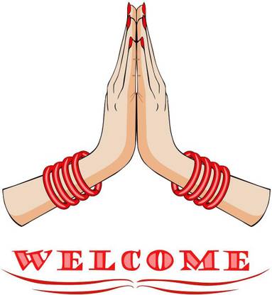 WALLDECORS 24 cm WELCOME HANDS IMAGE Self Adhesive Sticker Price in