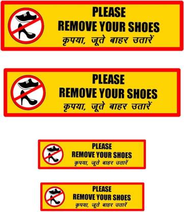 HindK Store PLEASE REMOVE YOUR SHOES STICKER IN HINDI Small Self ...