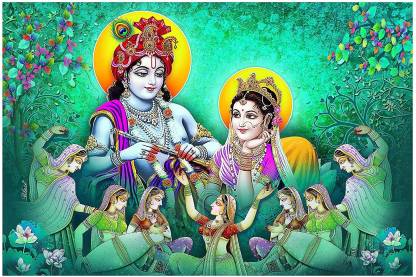RADHA KRISHNA LOVE Religious Blue Wallpaper Price in India - Buy RADHA  KRISHNA LOVE Religious Blue Wallpaper online at 