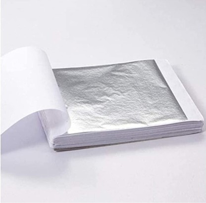 Zefffka 100 Sheets Pack Silver Leaf Imitation High Quality 14x14cm 