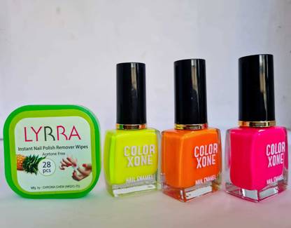 ColorXone 12ml Nail Polish Set Neon With Nail paint remover wipes (28 pads) NEON SET - Price in India, Buy ColorXone 12ml Nail Polish Set Neon With Nail paint remover wipes (28 ColorXone 12ml Nail Polish Set Neon With Nail paint remover wipes (28 pads) NEON SET - Price in India, Buy ColorXone 12ml Nail Polish Set Neon With Nail paint remover wipes (28