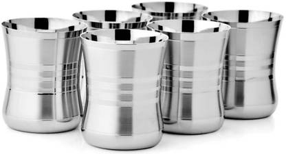 (Pack of 6) Stainless Steel Tableware Drinkware Tumbler Drinking Glasses  Set Glass Set