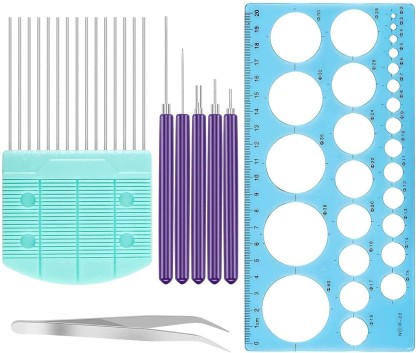 YX-25 5Pcs Quilling Tools Set with DIY Handcraft Patterns with Tweezers Ruler Paper Quilling Pen for Beginners Kids Adults HEEPDD Paper Quilling Kit 