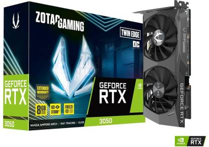 [For ICICI/CITI Credit Card] ZOTAC NVIDIA RTX 3050 Twin Edge OC 8 GB GDDR6 Graphics Card  (Black)