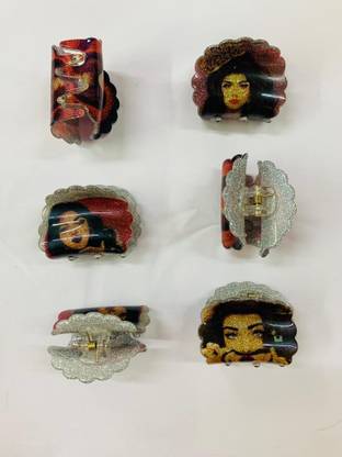 BIMMO FANCY AND PRINTED DAILY USE HAIR CLUTCHER FOR AND WOMEN PACK OF 6 Hair Claw