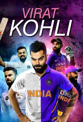 300GSM Thickness Paper Colorful Virat Kohli Wall Poster For Home, Room,  Study Room & office Decor - Multicolour, Size 13 Inch X 19 Inch 3D Poster -  Personalities posters in India -