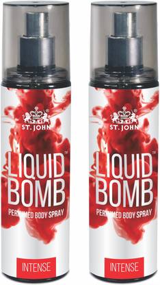 ST-JOHN LIQUID BOMB PERFUME BODY SPRAY INTENSE 150ml PACK OF 2 Perfume Body Spray – For Men & Women  (300 ml, Pack of 2)