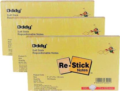 Flipkart.com | Oddy CREAM Colour Sticky Notes (Pack of 3, 300 ...
