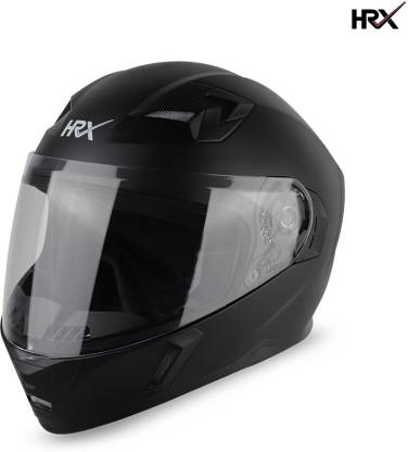 HRX COMBAT Full Face Clear Visor Air ventilated ISI Marked Motorbike Helmet  (Mat Black)