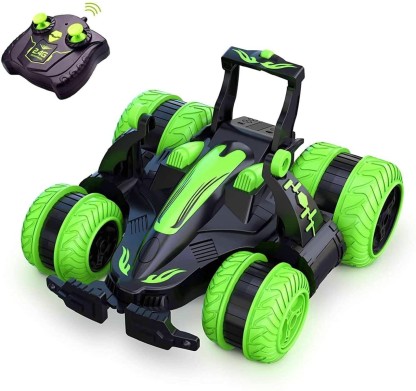 Off-Road Fast RC Car Rechargable Remote Control Car for Boys 1:18 Scale 2.4Ghz Double Sided Rotation 360° Flips 