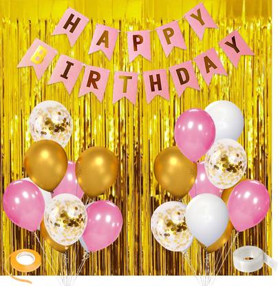 Zyozi Pink And Gold Birthday Decorations For Girls 1st Birthday Supplies Pack Of 41 Price In India Buy Zyozi Pink And Gold Birthday Decorations For Girls 1st Birthday Supplies Pack Of 41 Online At Flipkart Com