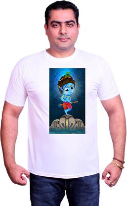 Graphic Print Men White T-Shirt
