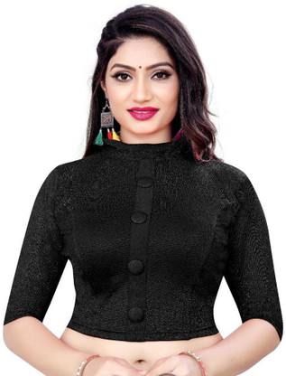black high neck full sleeve blouse
