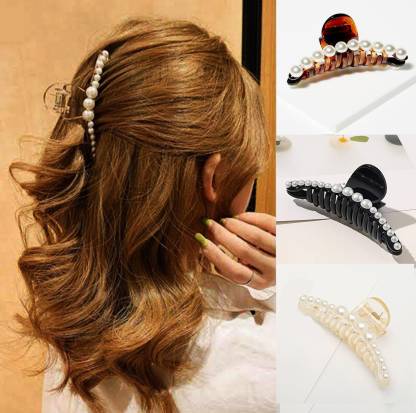RosaStella Large Pearl Claw Clutcher Long Hair for Women and Girls Hair  Accessories-(3PCS). Hair Clip Price in India - Buy RosaStella Large Pearl  Claw Clutcher Long Hair for Women and Girls Hair