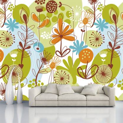 Crative Design Floral & Botanical Multicolor Wallpaper Price in India - Buy  Crative Design Floral & Botanical Multicolor Wallpaper online at Flipkart .com