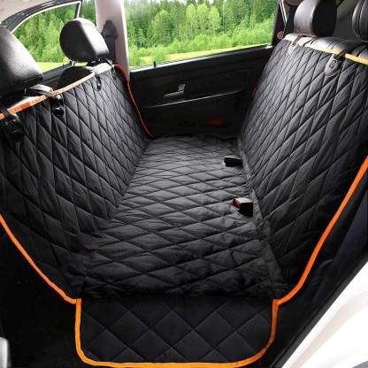 Suneeing Original Pet Seat Cover for Cars Black WaterProof & Hammock Convertible 