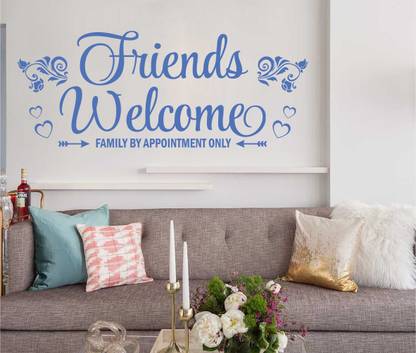 MINIDECOR 140 cm Friends Welcome - Family By Appointment Only Quotes Self Adhesive Sticker