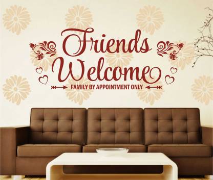 Large DECOR Friends Welcome Quotes W Vinayl Sticker