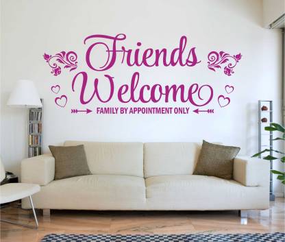 MINIDECOR 140 cm Friends Welcome - Family By Appointment Only Quotes Self Adhesive Sticker