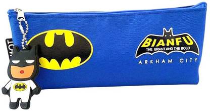 Flipkart Com Raregear Superheroes Batman Blue Color High Quality Pencil Pouch With Giant Zip Powerful Super Hero Theme Washable Pouch Keychain Pencil For Kids School Art Canvas Pencil Box Pouch